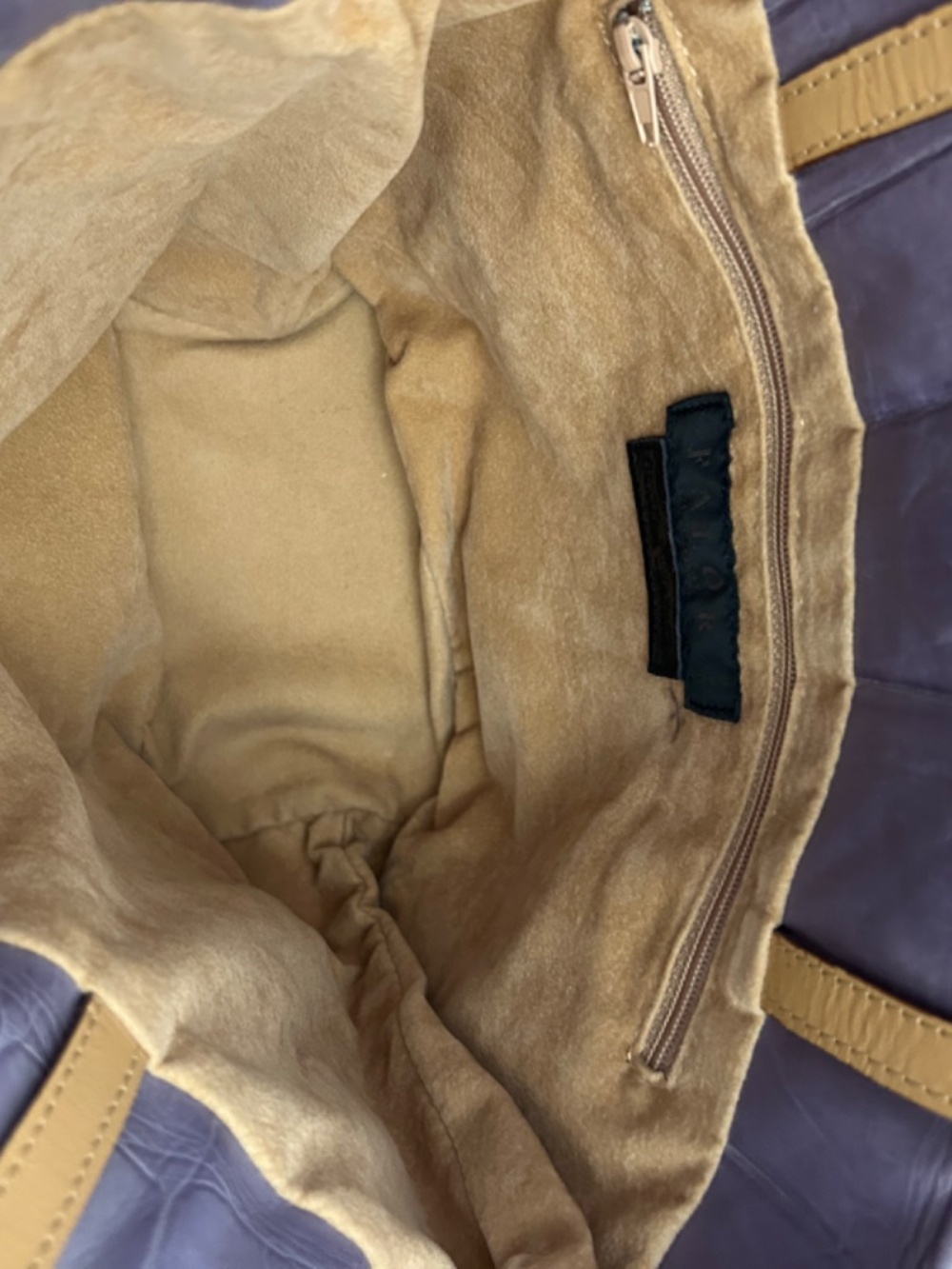 Falor-Le Borse Lavender Italian Leather Crock Embossed Tote with Floral Rosettes - Picture 8 of 16